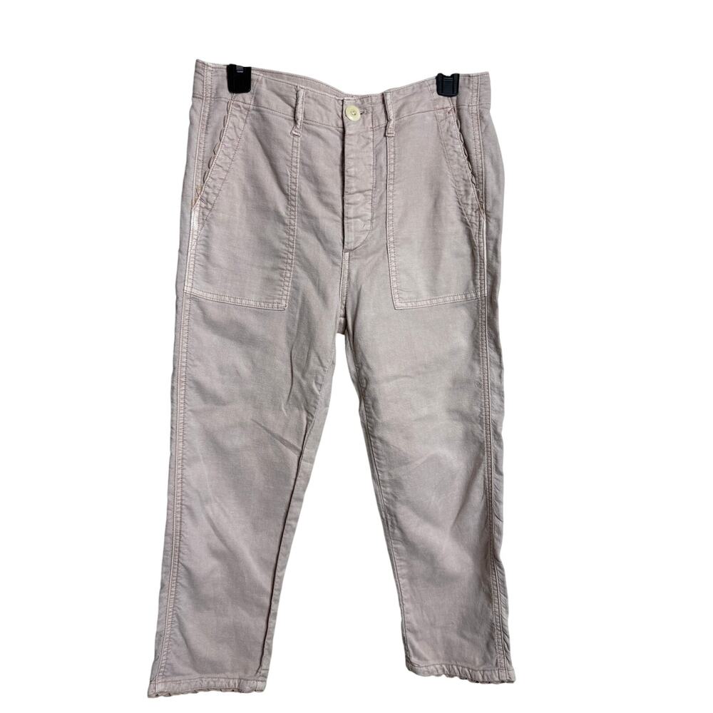 The Great. The Ric Rak Pant size 24 Blush Pink Cropped Utility Scalloped Trim